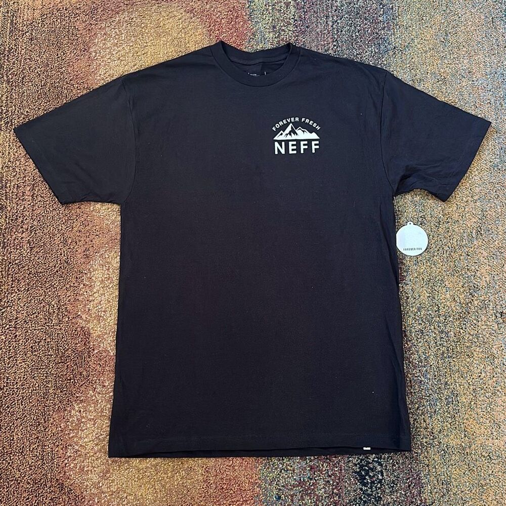 NEFF Forever Fresh Logo Tee Cotton T-Shirt Black Size XL
